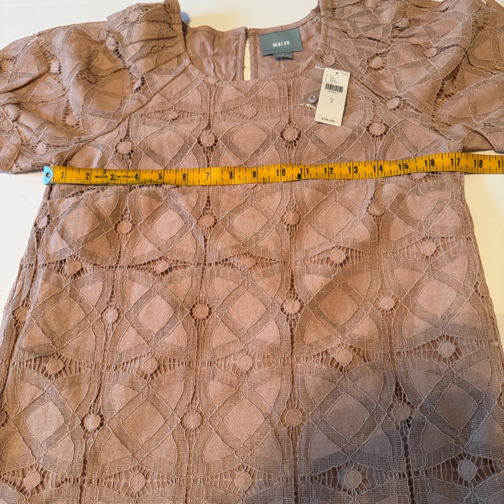 NWT MAEVE Anthropologie Top Women’s Small Short Sleeve Lace Summer Elegant - Picture 8 of 9